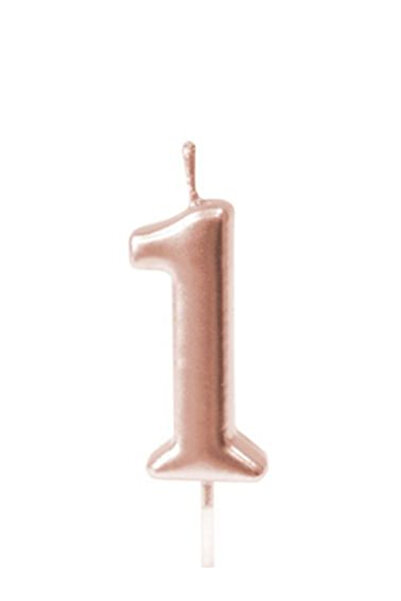 Share the Love شمعة رقم واحد - ذهبي وردي