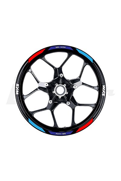 Motiker SYM Kırmızı Beyaz Jant Dış Sticker Etiket Modeli Baskılı