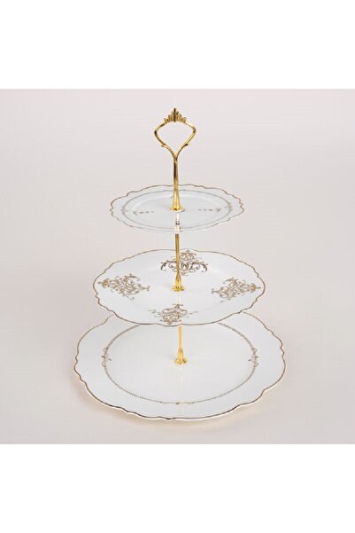 LA MESA حامل كيك أندلسي ذهبي بثلاث طبقات