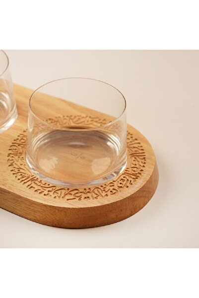 Dallaty طبق تقديم خشبي من مجموعة راماس باللون البيج