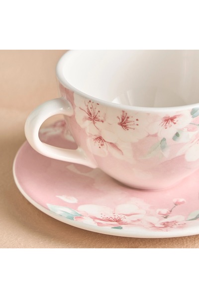 Generic Kimono Ceramic Cup and Saucer Set - 220 ml