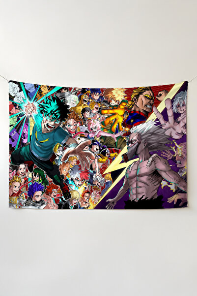 Charmbi غطاء جداري أفقي من My Hero Academia - نسيج عالي الجودة بتصميم أنمي لت...