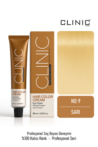 CLINIC PYROO No: 9 Saç Boyası – Hair Color Cream 60 ml - Sarı