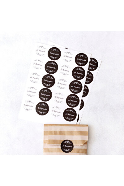 Bimotif Sticker, iyi bayramlar, 3.2 cm 20 adet (1 sayfa)