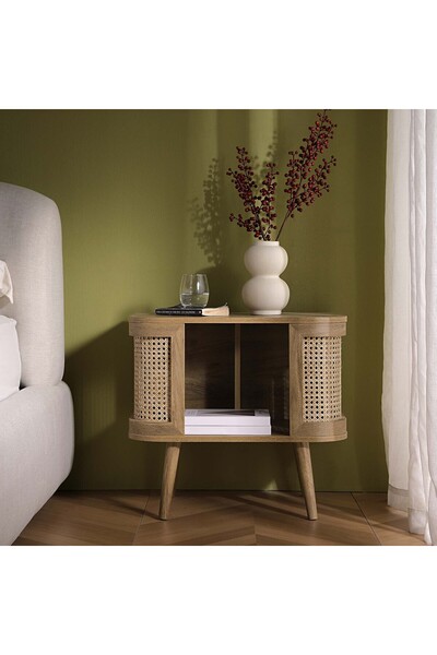 AYKOL MOBİLYA İSKANDİNAV TARZI HAZERANLI PREMİUM KOMODİN BAŞ UCU YAN SEHPA