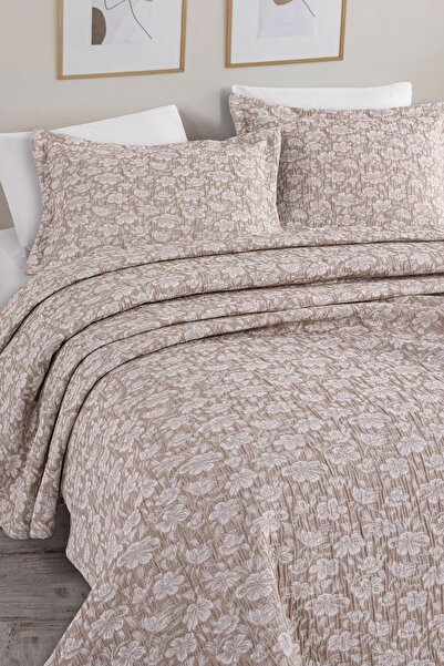 Evim Narma Jacquard Bedspread Set Double Size Beige 230X240 cm
