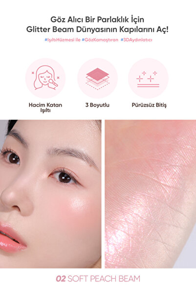 Missha Canlı ve Yoğun Işıltılı Aydınlatıcı A'PIEU Juicy-Pang Gleaming Highlighter (02 Soft Peach Beam)