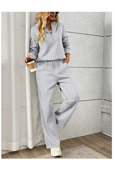 modlux Γυναικεία γκρι φαρδιά αθλητικά ρούχα μεγάλου μεγέθους, υψηλής ποιότητα...