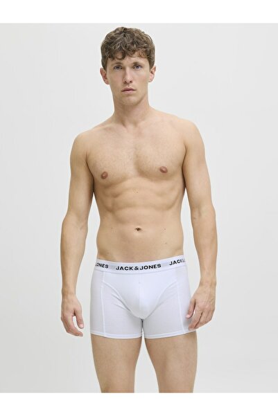 Jack & Jones Men's White Jacjj Solid Trunks 7 Pack Boxer 12285371-White