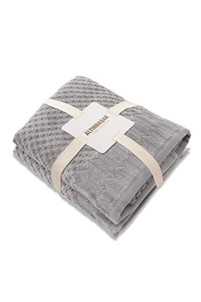 Altınbaşak Vera 100% Cotton 2-Piece Hand Towel Set 50 X 90 Gray