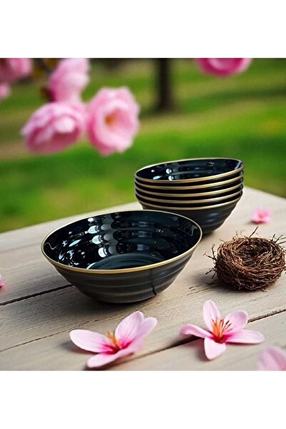 IKEA Natbarb 6 Pieces 14 cm Multi-Purpose Bowl Black Gld
