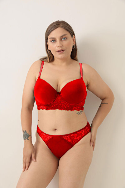 FUNELLA Women's Plus Size Stylish Stone Bra Set