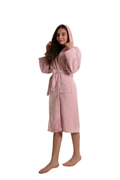 Lio20 Unisex Çocuk Genç 13-17 Yaş Cepli Pamuklu Bukle Kadife Kapüşonlu Garson...