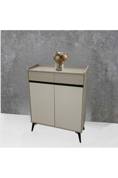 DEC24 2-door shoe rack with a distinctive design, size 80 cm