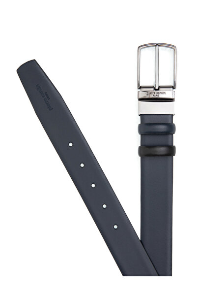 Pierre Cardin Curea reversibilă 100% piele, albastru marin 50321933-VR033