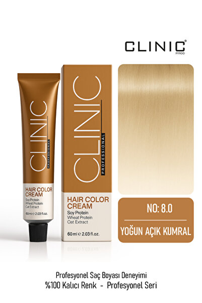 CLINIC PYROO No: 8.0 Saç Boyası – Hair Color Cream 60 ml - Yoğun Açık Kumral