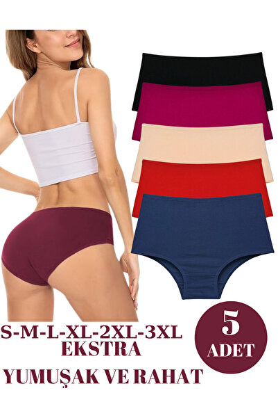 TÜCCAR UMUT kadın yüksek bel bato külot kadın 5li paket bato külot ekstra yük...