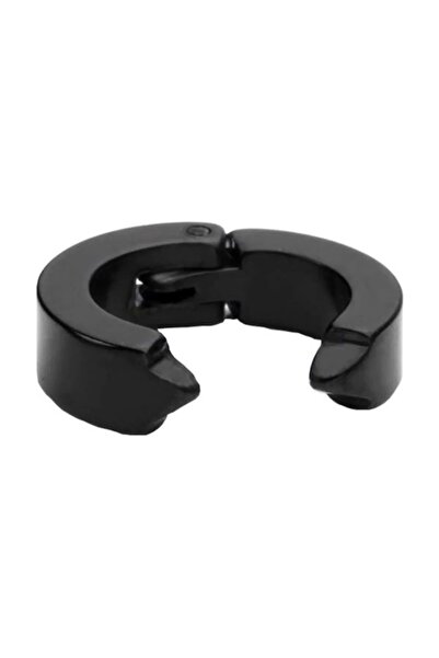 ÇERÇİCİ Men's Earrings - 2 Pieces Black Steel Stud Earrings Stainless Steel Black Earrings