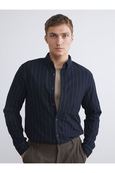 LC Waikiki Ozmarka New Season Slim Fit Long Sleeve Striped Men's Shirt