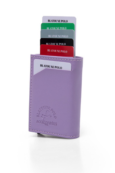 Herlin polo Women's Wallet Lilac Vegan Leather Rfid Protected Automatic Card Holder with Coin Compartment