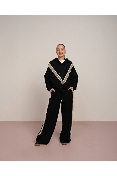 LOCO SET DE PANTALONI DE SPORT CU 2 FĂRĂ PĂRĂ PENTRU FĂRĂ DE 09-15 ANI - NEGRU