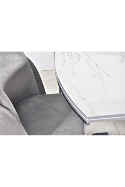 asaella mobilya 4 Kişilik Açılır Mutfak Masası Takımı Masa Sandalye Takımı X Ayaklı Masa Yemek Masası Papel Sandalye