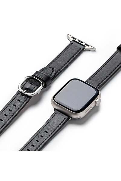 Stef's Cat Curea pentru Apple Watch SE 40mm, U50, Piele naturala, Black