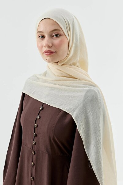 Tesettür Diyarı Modakaşmir Aya Serisi Şal- Ekru