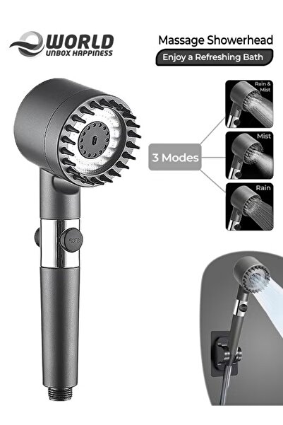 Eworld رأس دش تدليك محمول مزود بفلتر وضغط عالي وإزالة الشوائب و3 أوضاع رش