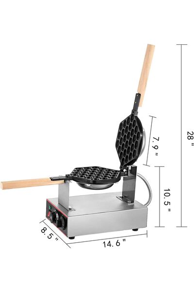 A.E APXZC 180° Rotated Round Waffle Maker, Non Stick Egg Waffle Pan