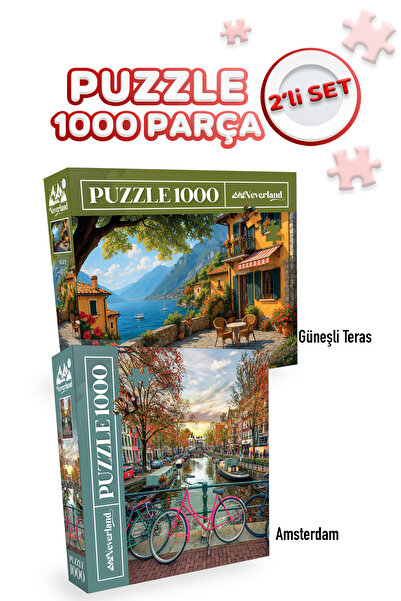 Neverland 2 ADET 1000 PARÇA PUZZLE- AMSTERDAM VE GÜNEŞLİ TERAS