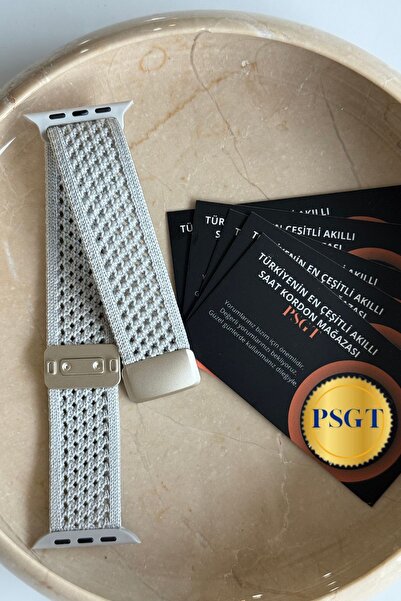 PSGT Apple Watch Uyumlu S10-42 mm 38 40 41 mm kumaş Dokuma Manyetik Erkek Kad...