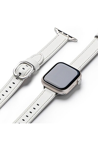 Stef's Cat Strap for Apple Watch SE 40mm, U44, Genuine Leather, White