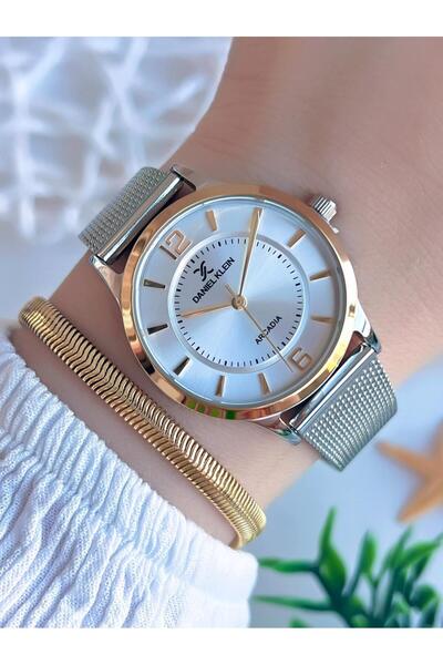 Daniel Klein Steel Cord 3 Atm Water Resistant Special Design Women Wrist Watch+Bracelet Vs.Blkt.0595