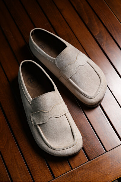 by selvi Lukka Shoes London Men's Beige Suede Loafer Sabo Loafer Slippers Shoes