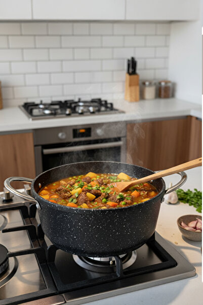 FİTHOME 20 cm Small Size Cast Granite Non-Stick Oven-Safe Cooking Pot