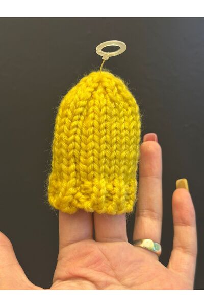 Gönülden Tasarım TRICOȚI TRICOTAT AMIGURUMI PĂLĂRIE PENTRU BEBĂ JUCĂRIE PĂLĂRIE PENTRU BEBĂ 8X5 CM Galben