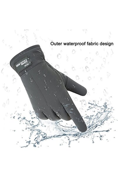 Stef's Cat Unisex Ski Gloves, E67, Polyester, Gray