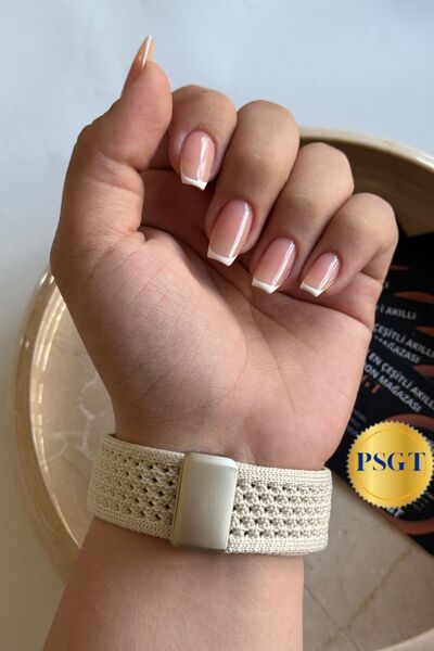 PSGT Apple Watch Uyumlu S10-42mm 38 40 41 mm kumaş Dokuma Manyetik Erkek Kadın Örme