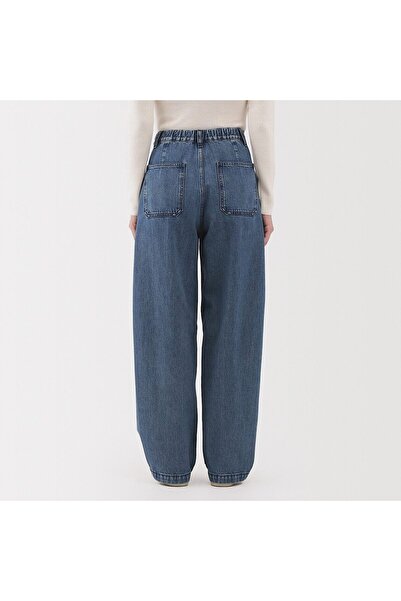 Muji Kapok Blended Denim Wide Tapered Pants