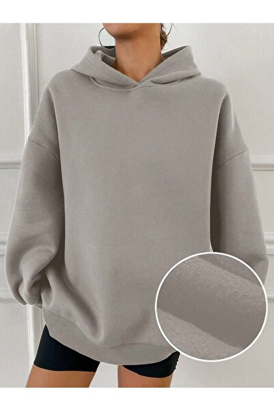 MOONBULL Hanorac de damă cu glugă, fără buzunare, cu mânecă lungă, de iarnă