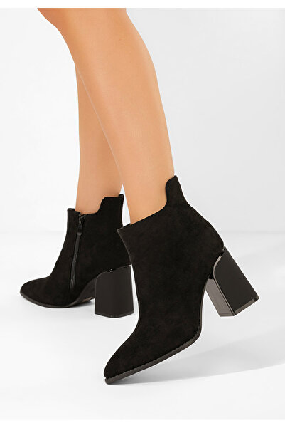 B T Shoes Μποτάκια με χοντρό τακούνι Savrina Μαύρα