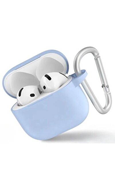 Stef's Cat Калъф за AirPods 4, течен силикон, V11, небесно син