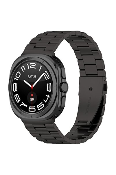 Stef's Cat Curea pentru Samsung Galaxy Watch Ultra 47mm, U38, Oțel, Negru