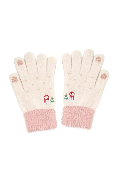 Stef's Cat Women's Gloves, 21cm, White/Pink,