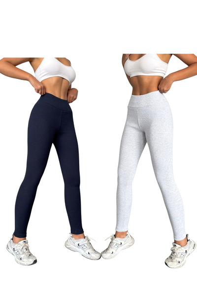 KAPHONE Γυναικείο χειμερινό πλεκτό κολάν με ψηλόμεσο κορδόνι