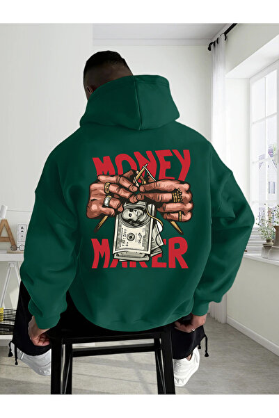 uyguntarz Unisex Money Maker Printed Design Oversize Sweatshirt