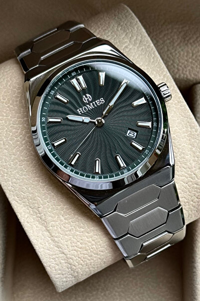 Store Steel Calendar Tissot Prx Model Silver Inside Green Men's Watch with Box Guaranteed