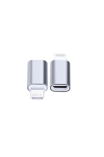 Stef's Cat Adaptor Type C (female) to Lightning (male) with Keychain, Silver