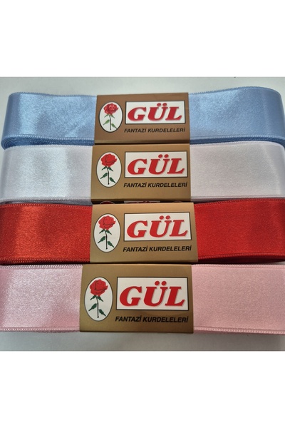 Gül Renklı renkli Kurdele 3 cm genişlik 10 metre uzunluk